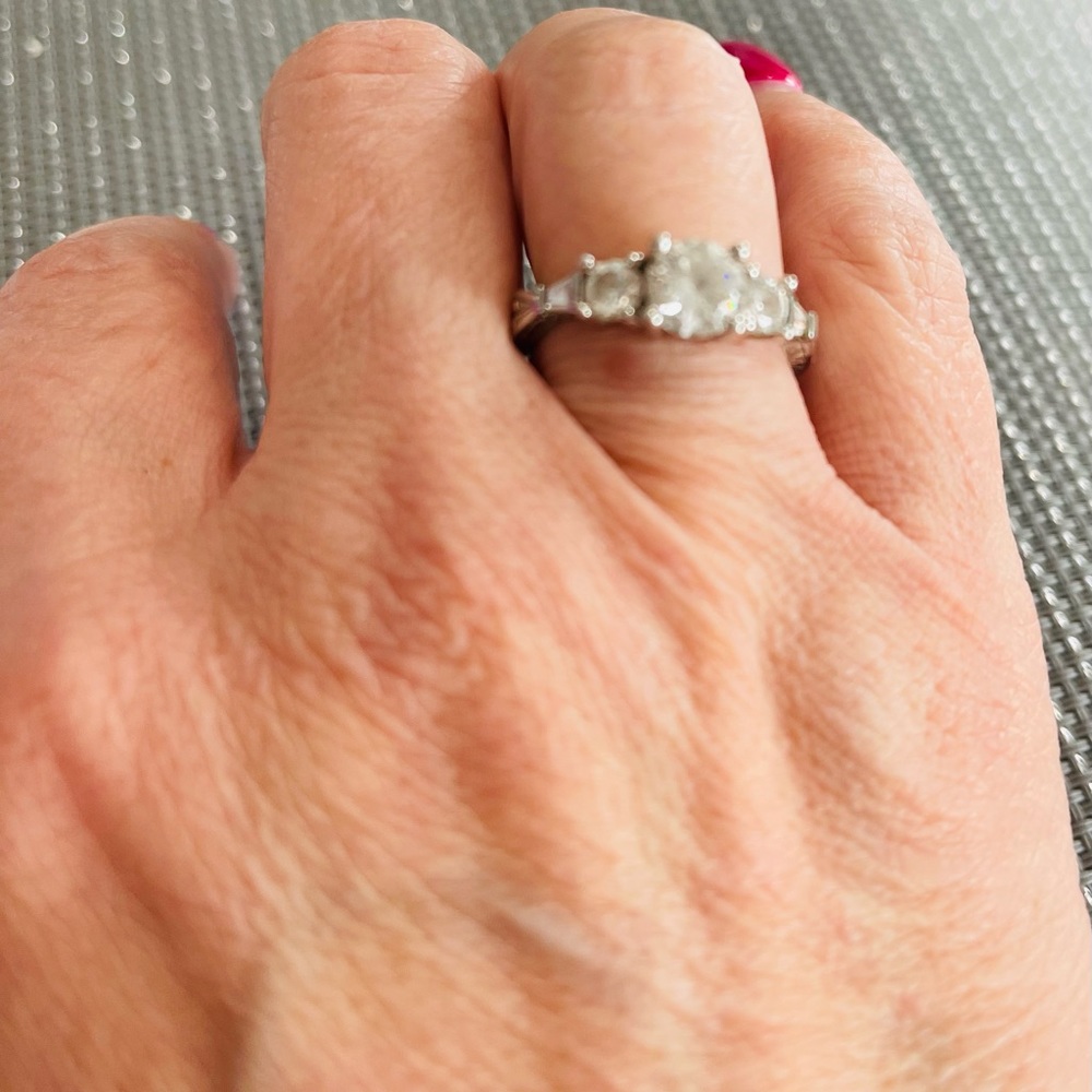 Diamonique Ring with 3 stones